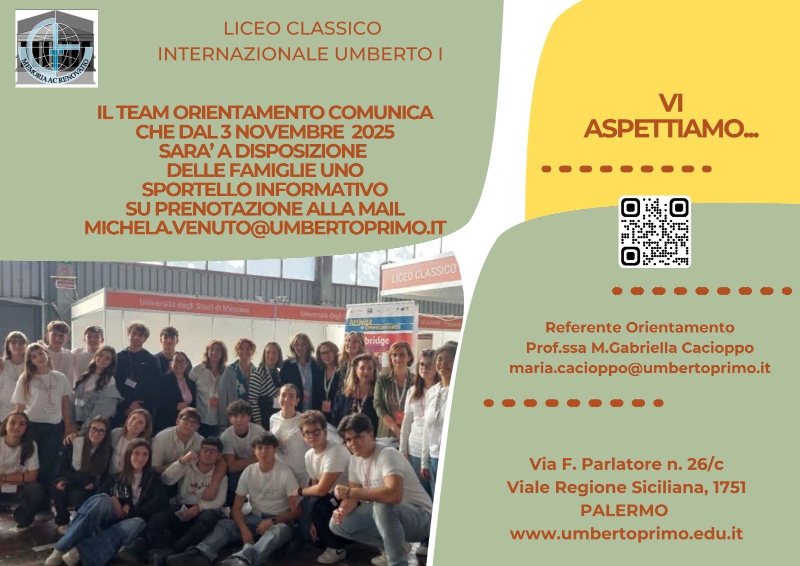 Locandina sportello informativo Orientamento